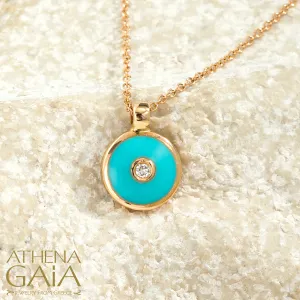Al'Oro 18k Mati Evil Eye Pendant with Necklace