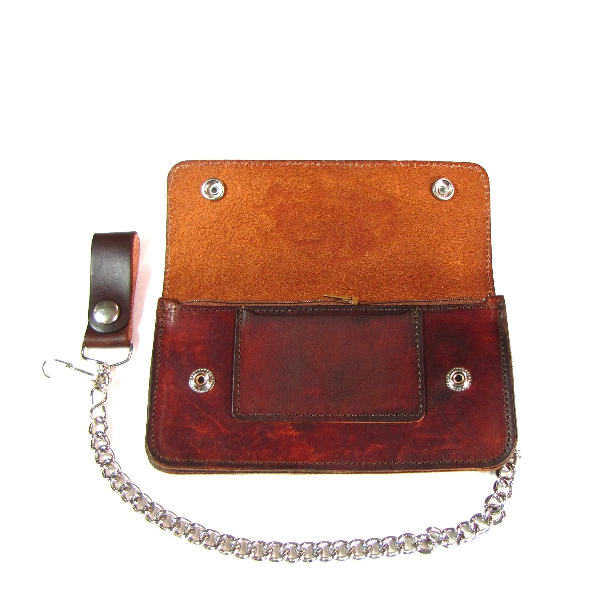 AT401-25  Antique Finish Trucker Wallet- Keep On Truckin'