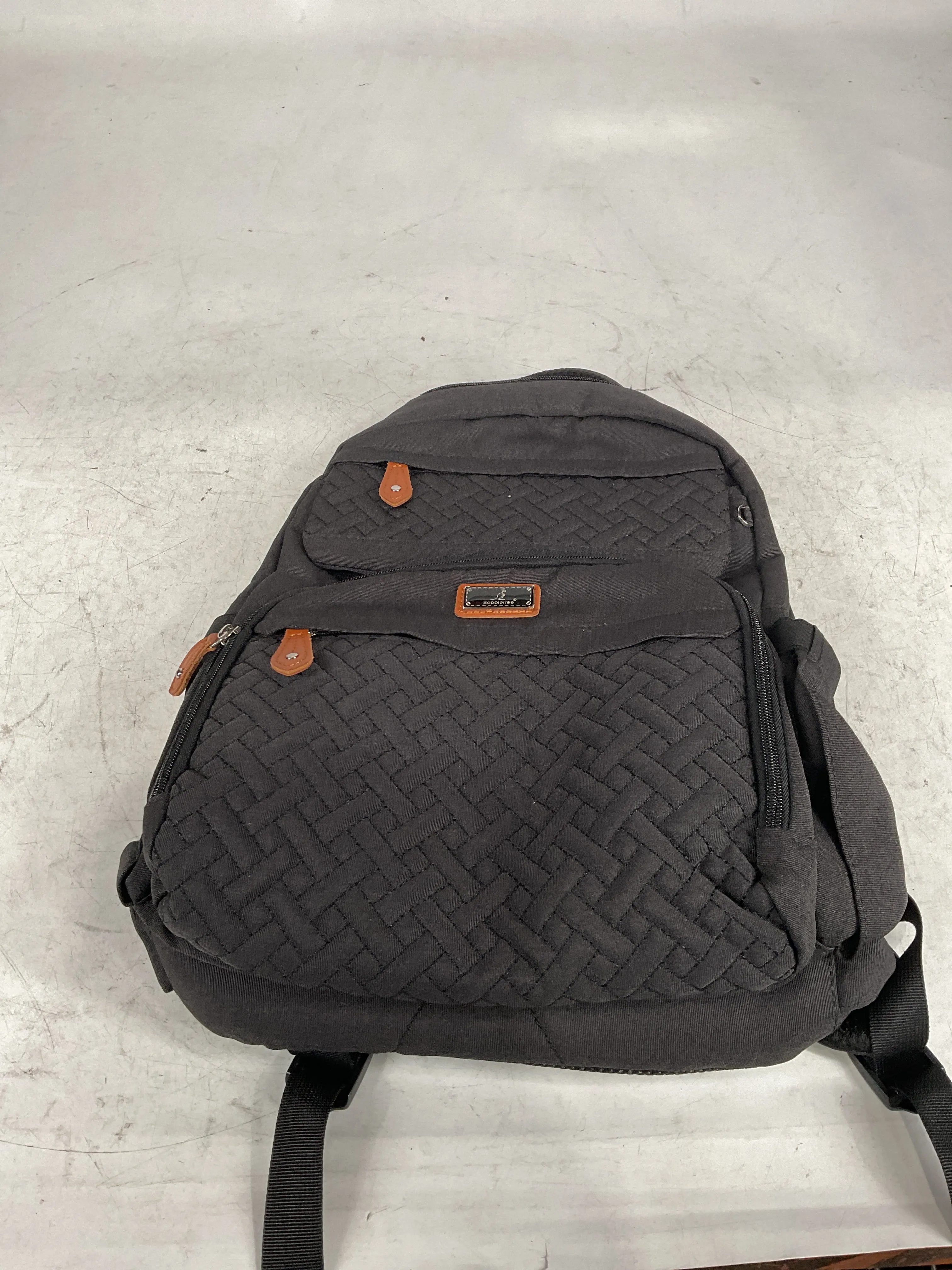 BabbleRoo Diaper Bag Backpack, Multifunction Large Bags with Changing Pad & Stroller Straps & Pacifier Case, Unisex Stylish Travel Back Pack Nappy Changing Bag for Moms Dads (Dark Gray) U1