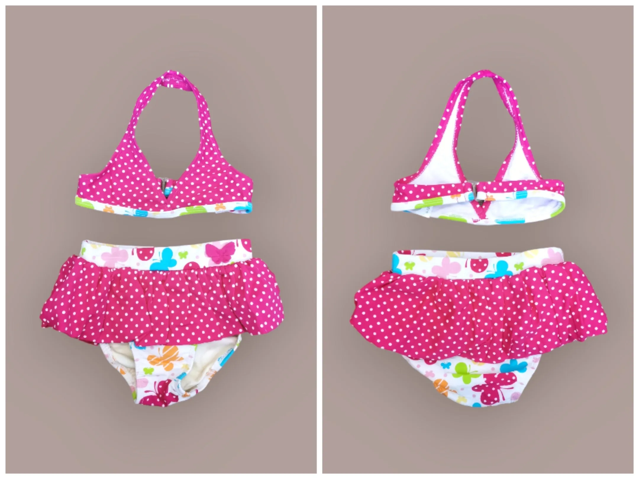 BABY GIRL SIZE 6/12 MONTHS - SPORTEK, 2-piece, Bikini Swimsuit EUC B48