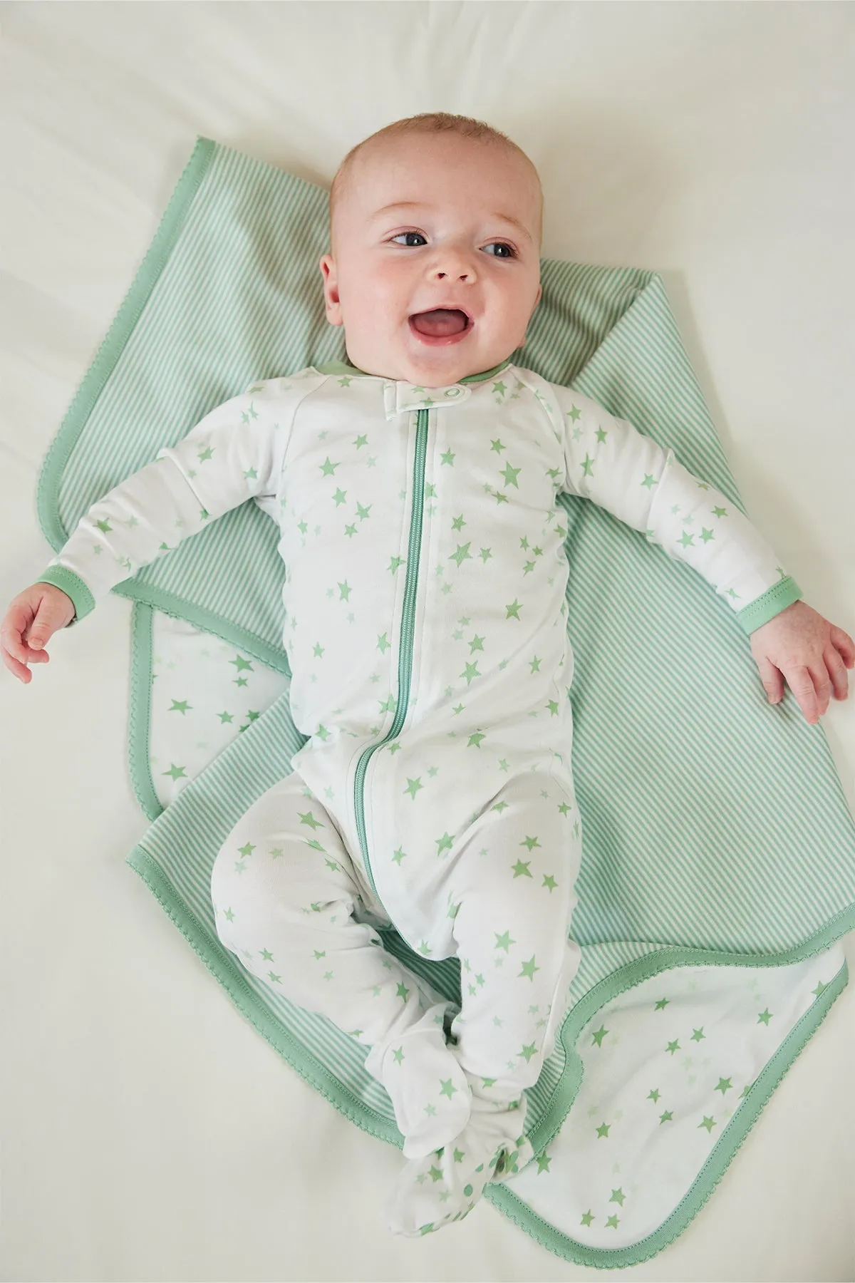 Baby Sleeper in Parisian Green Dreamy Star