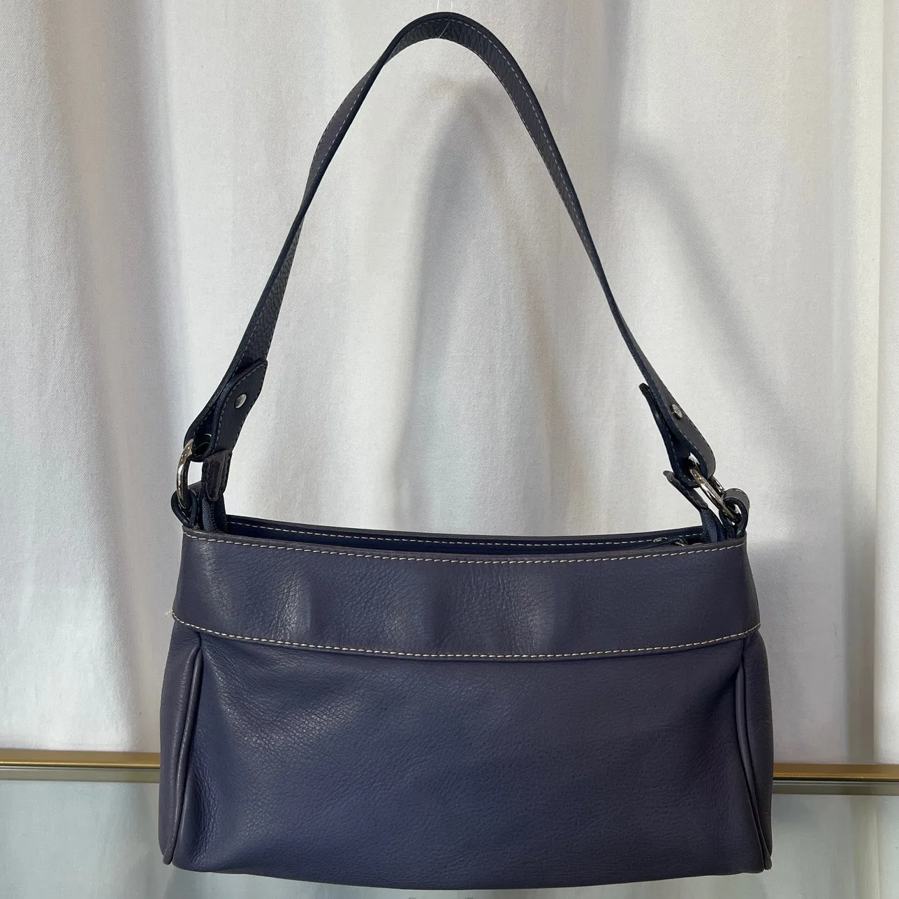 BALENCIAGA BB Gray Leather Shoulder Bag