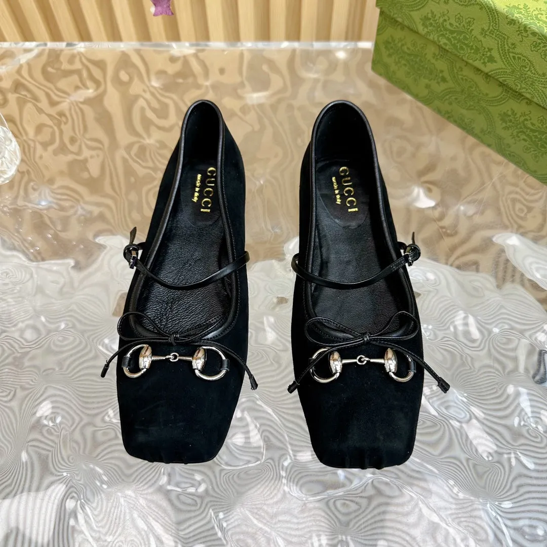 BALLET FLAT IN BLACK SUEDE