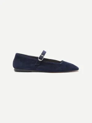 Ballet Mary Jane in Indigo Suede