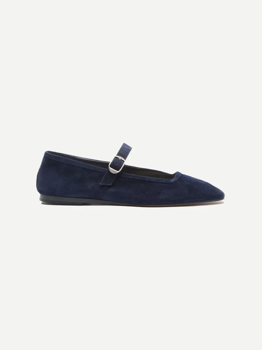 Ballet Mary Jane in Indigo Suede