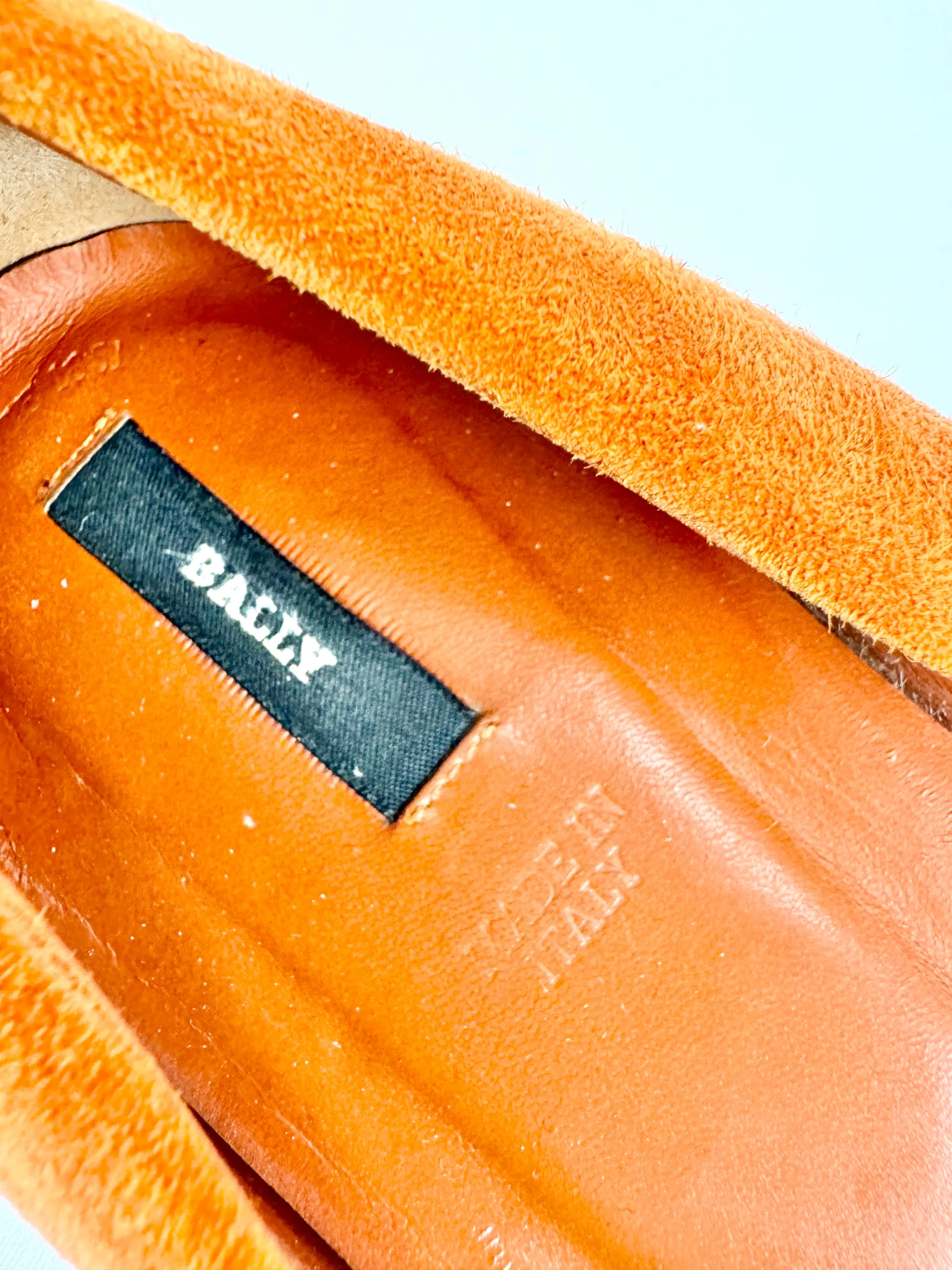 Bally 'Abbie' Burnt Orange Suede Ballet Flats - EU38