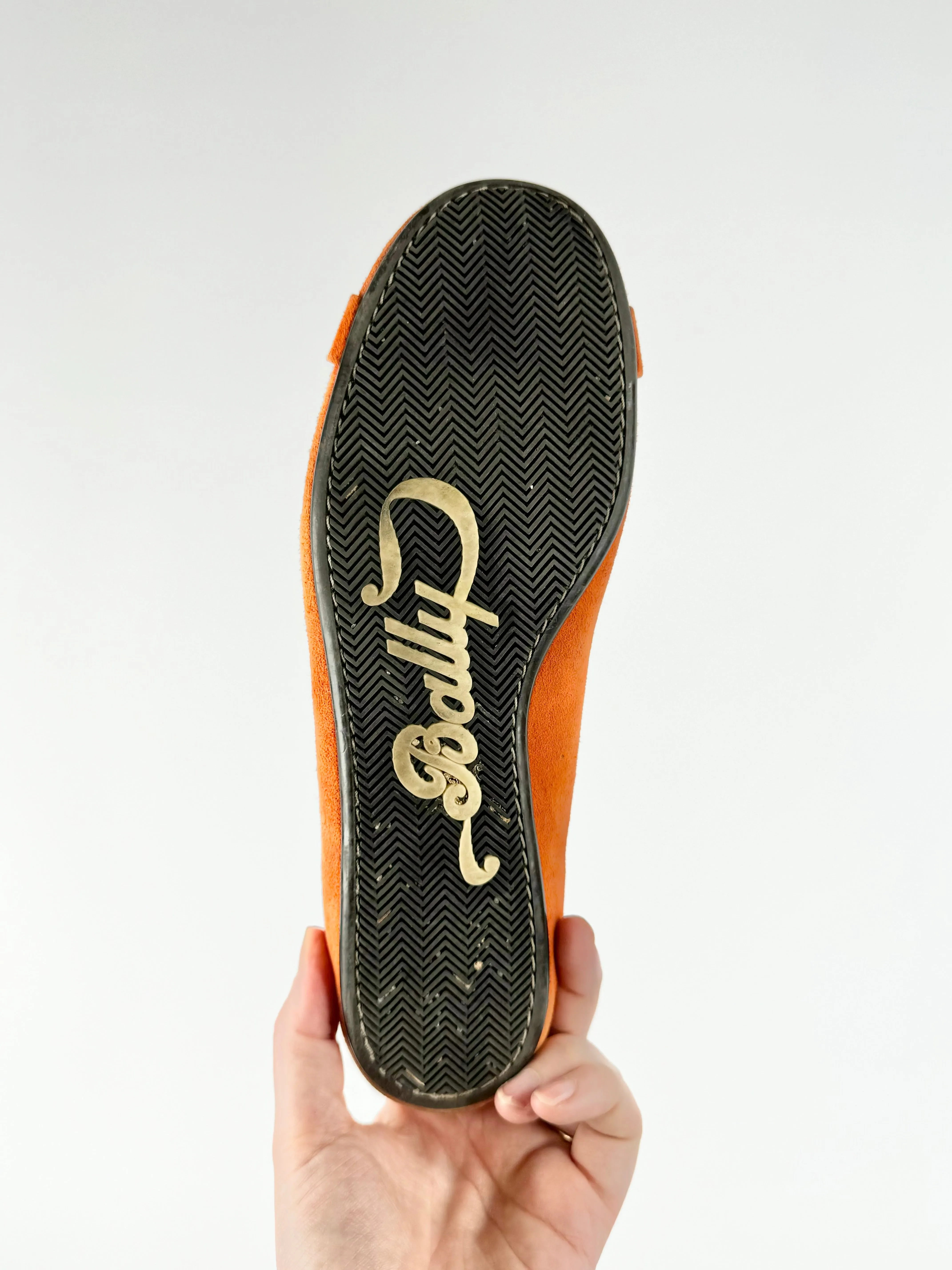 Bally 'Abbie' Burnt Orange Suede Ballet Flats - EU38