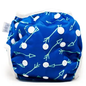 beau   belle littles baby nageuret reusable swim diaper (0-3yrs) - blue green arrows