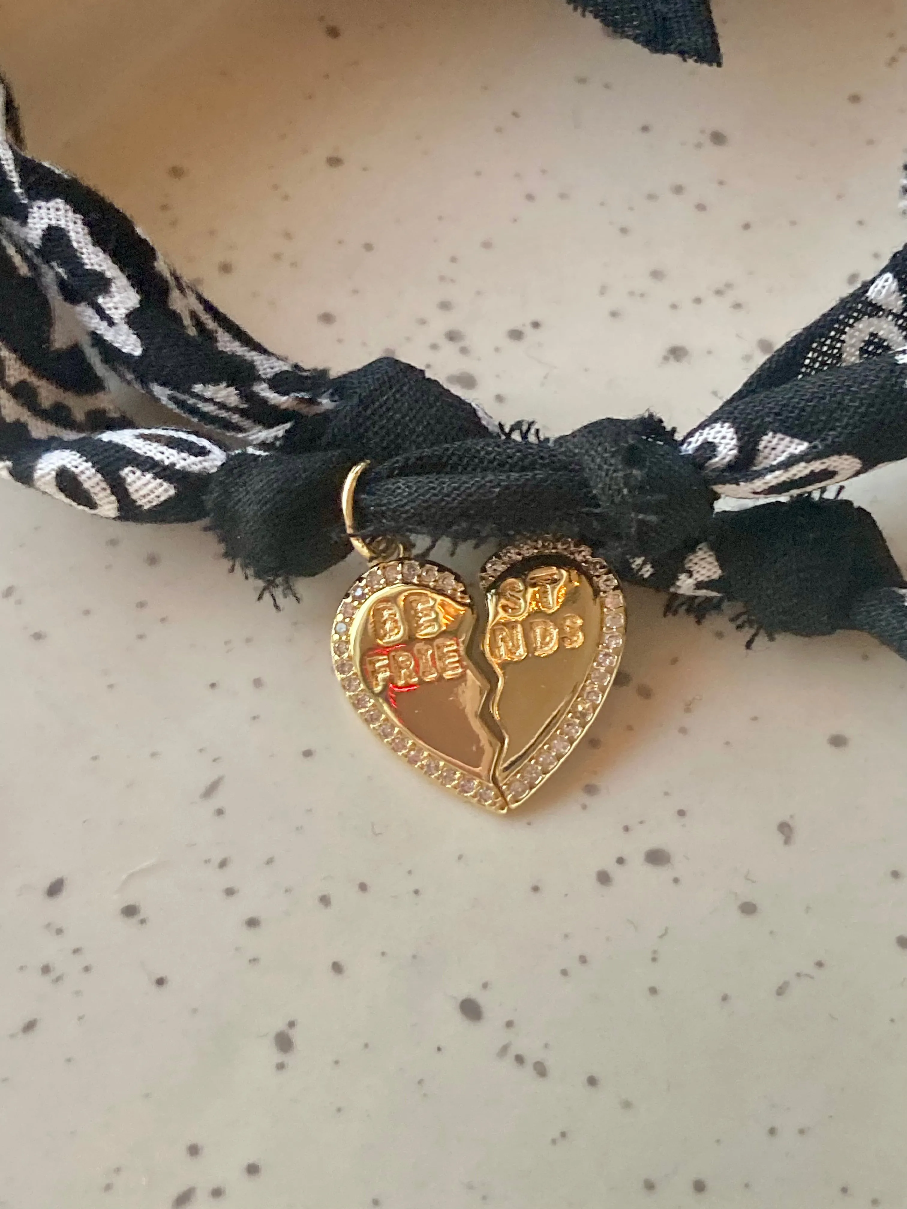 Best Friends Bandana Bracelet Set | 14k Gold Filled | Black
