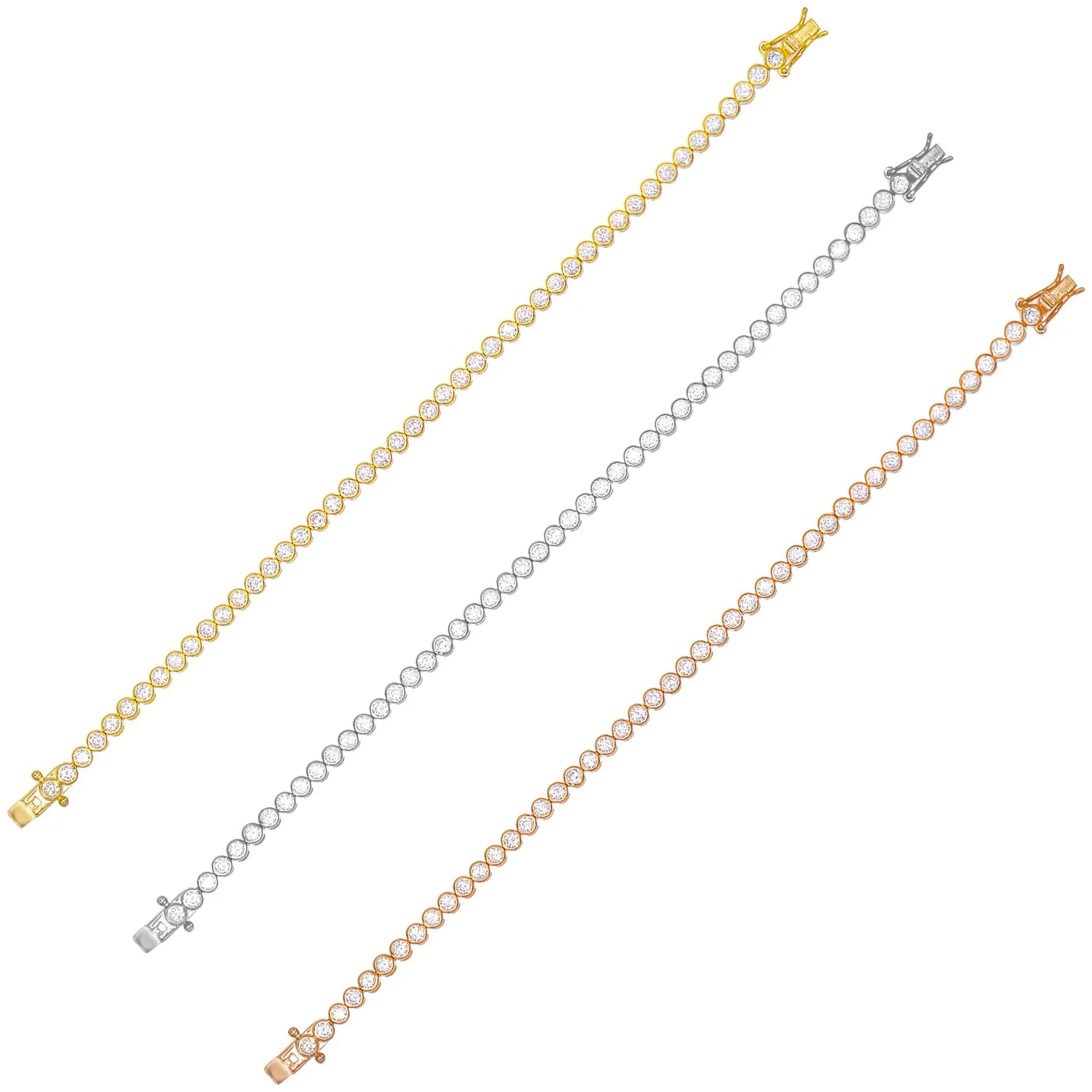 Bezel Tennis Bracelet Combo Set