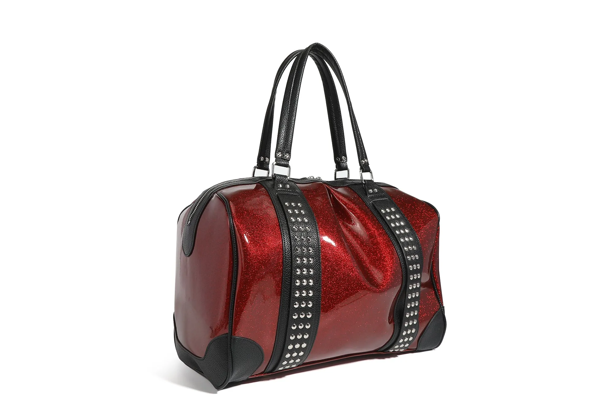 Black and Red Rum Sparkle Large Evie Tote