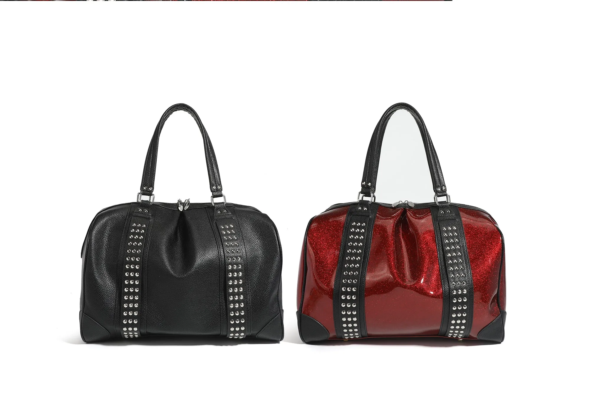 Black and Red Rum Sparkle Large Evie Tote