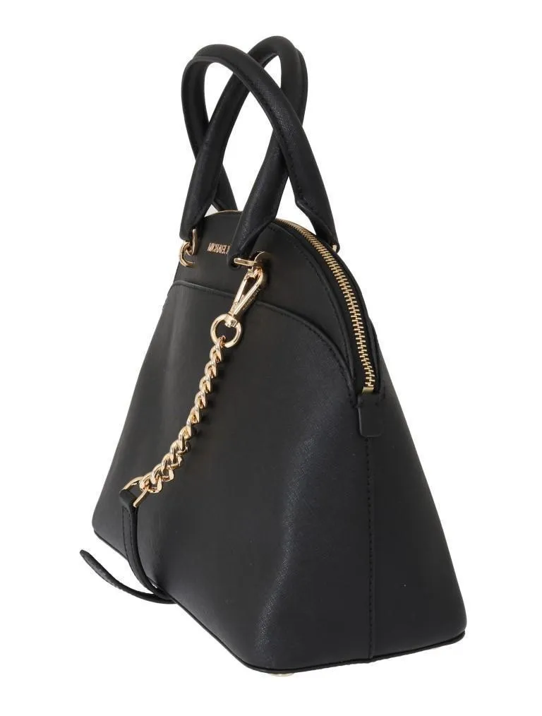 Black EMMY Leather Satchel Bag