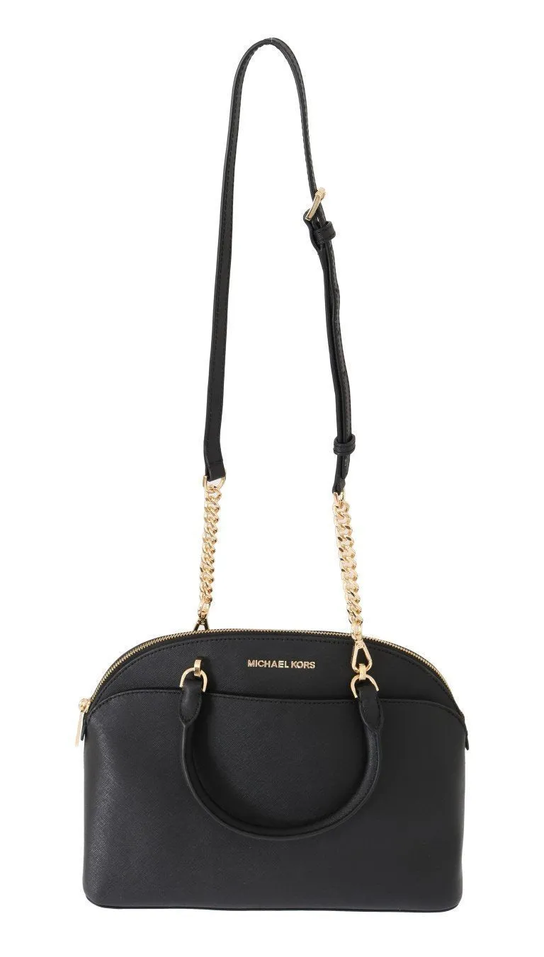 Black EMMY Leather Satchel Bag