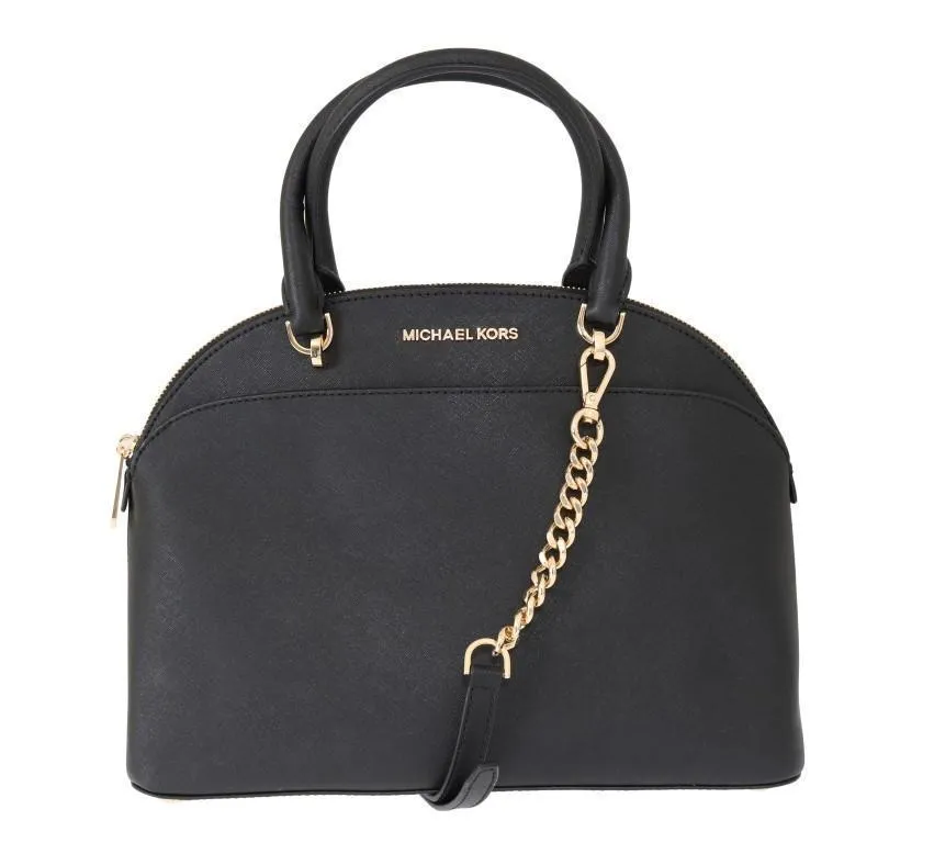 Black EMMY Leather Satchel Bag