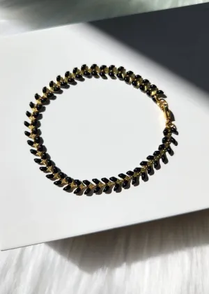 Black Enamel Arrow Chain Bracelet