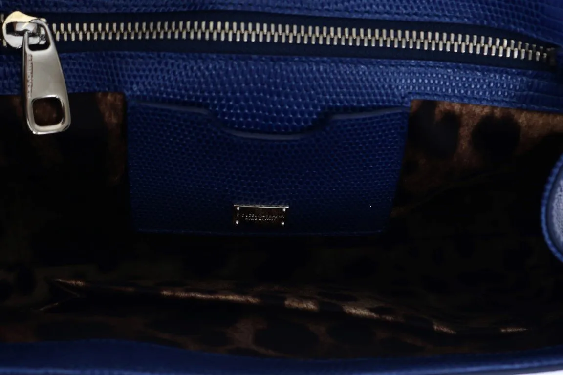 Blue MONICA Leather Designer Handbag for Women Purse