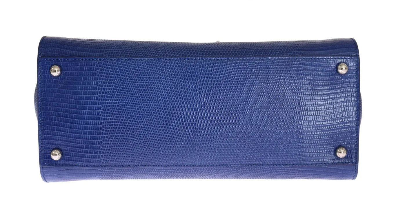 Blue MONICA Leather Designer Handbag for Women Purse