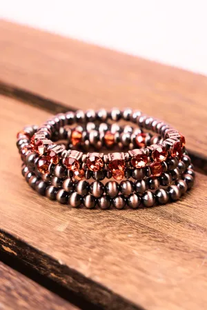 Bolton Bay Burnt Orange Coppertone Bracelet Set