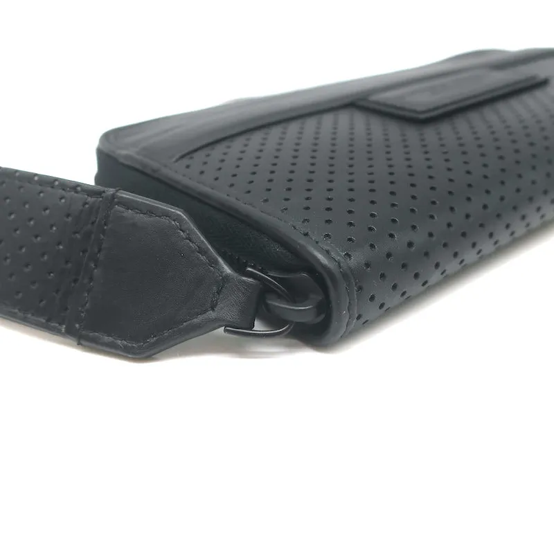 Bottega Veneta Leggero Wristlet Wallet Black Perforated Leather