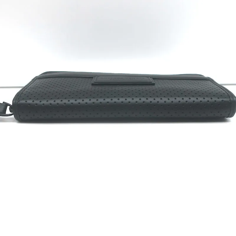 Bottega Veneta Leggero Wristlet Wallet Black Perforated Leather