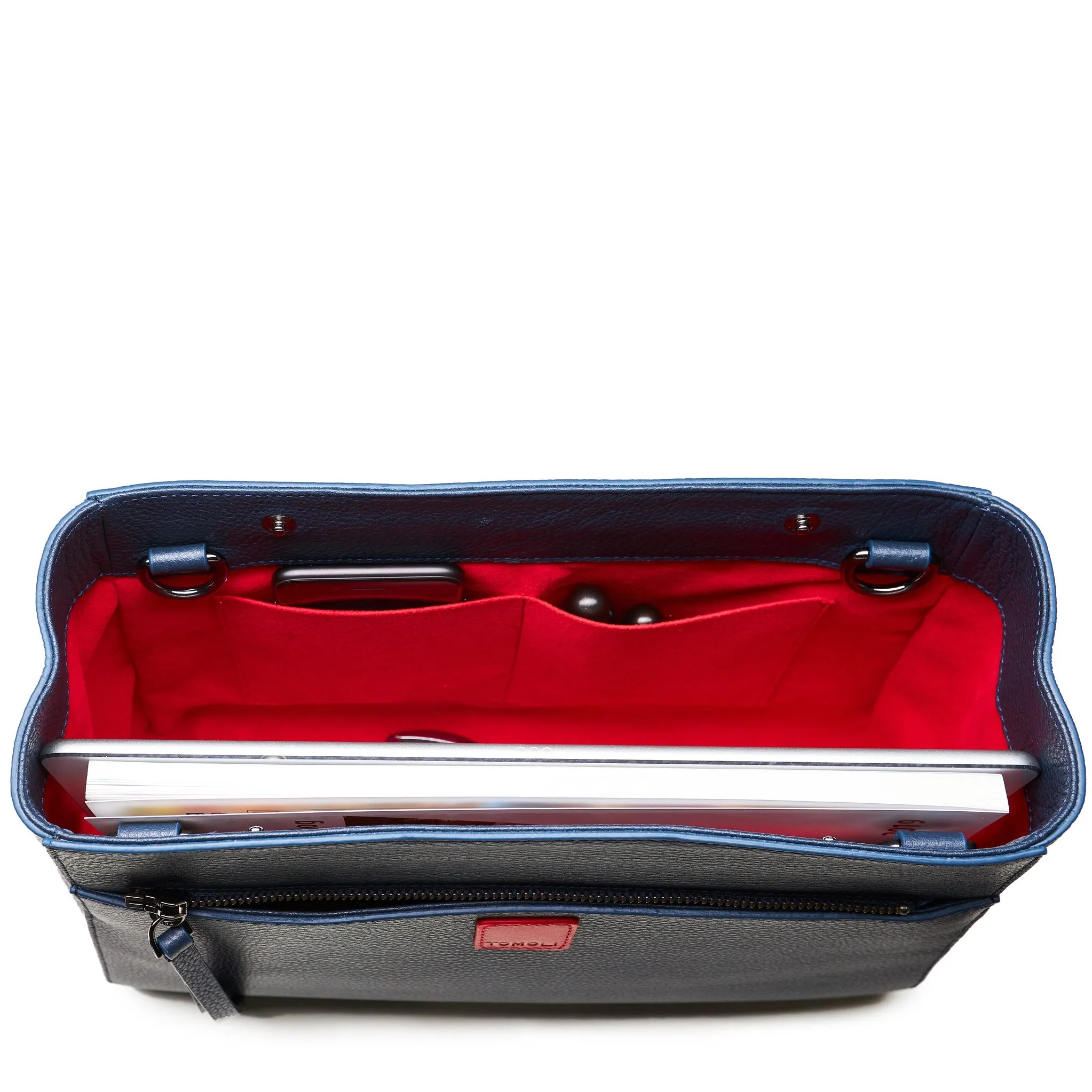 briffani jut interchangeable flap satchel - flirty denim