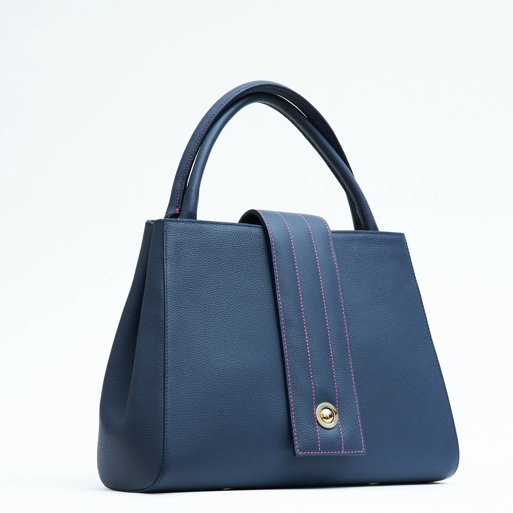 briffani lean interchangeable quilted closure tote - flirty denim with gold