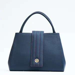 briffani lean interchangeable quilted closure tote - flirty denim with gold