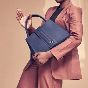 briffani lean interchangeable quilted closure tote - flirty denim with gunmetal