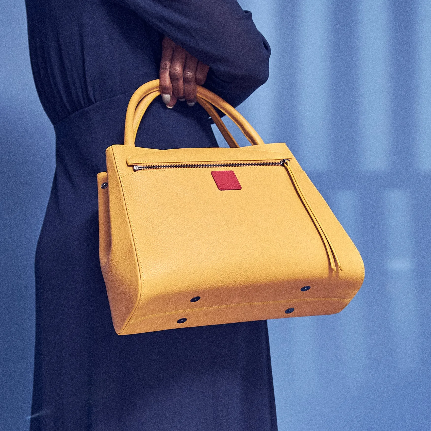 briffani lean interchangeable quilted closure tote - maize with gunmetal
