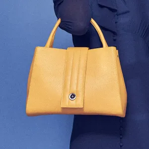 briffani lean interchangeable quilted closure tote - maize with gunmetal