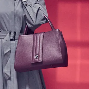 briffani lean interchangeable quilted closure tote - sangria with gunmetal