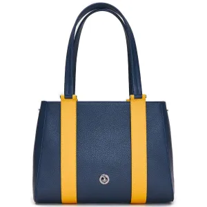 briffani orbit interchangeable strap tote - golden denim