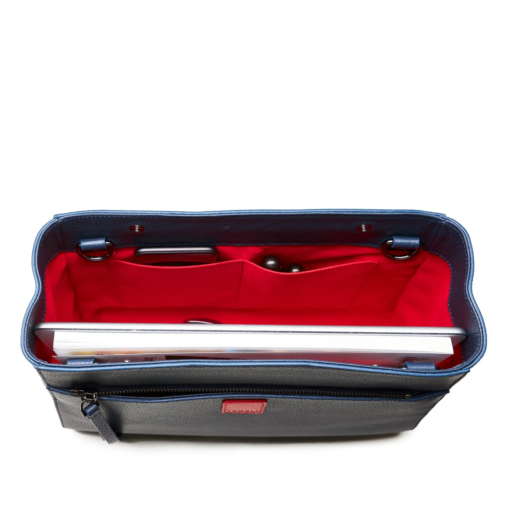 briffani orbit interchangeable strap tote - golden denim