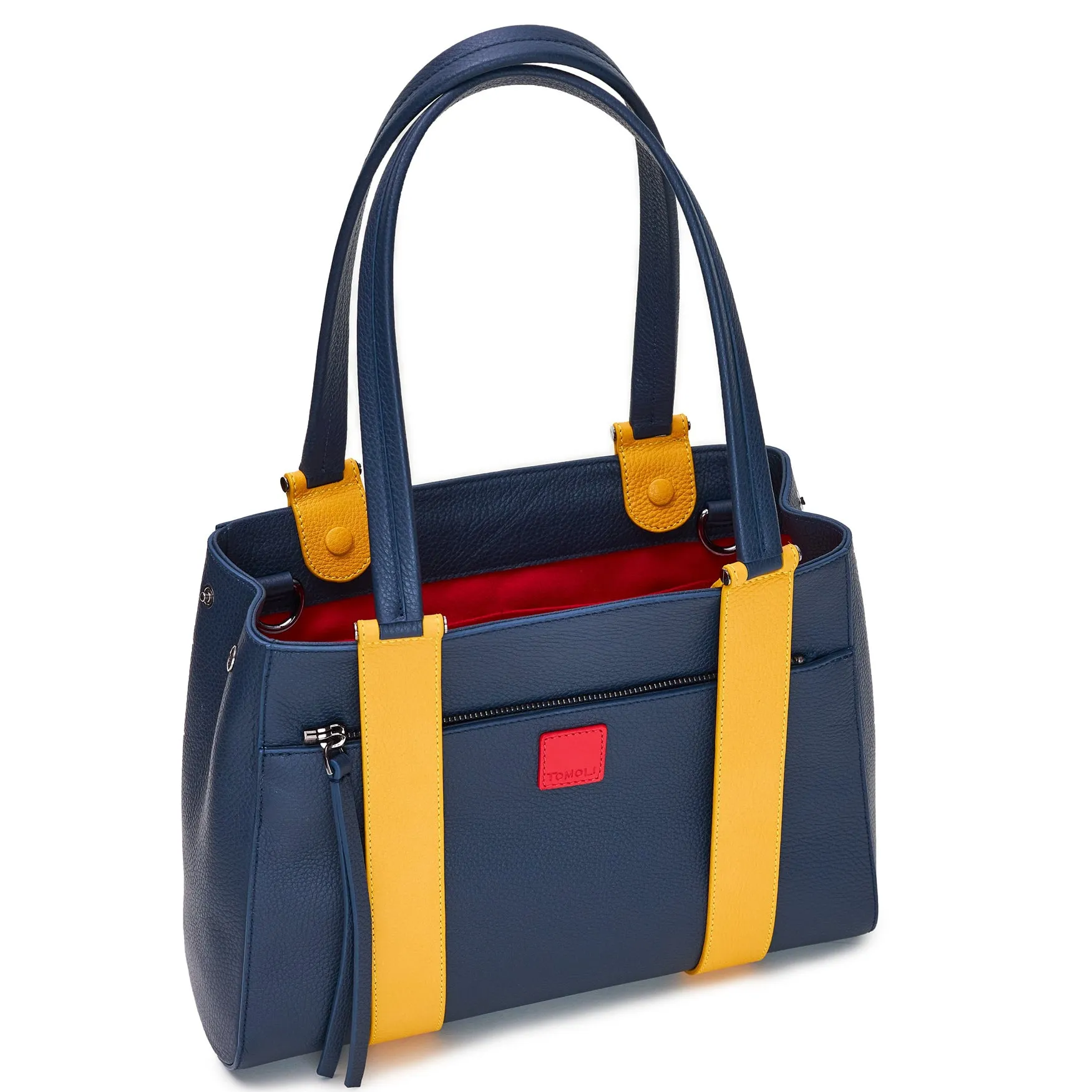 briffani orbit interchangeable strap tote - golden denim