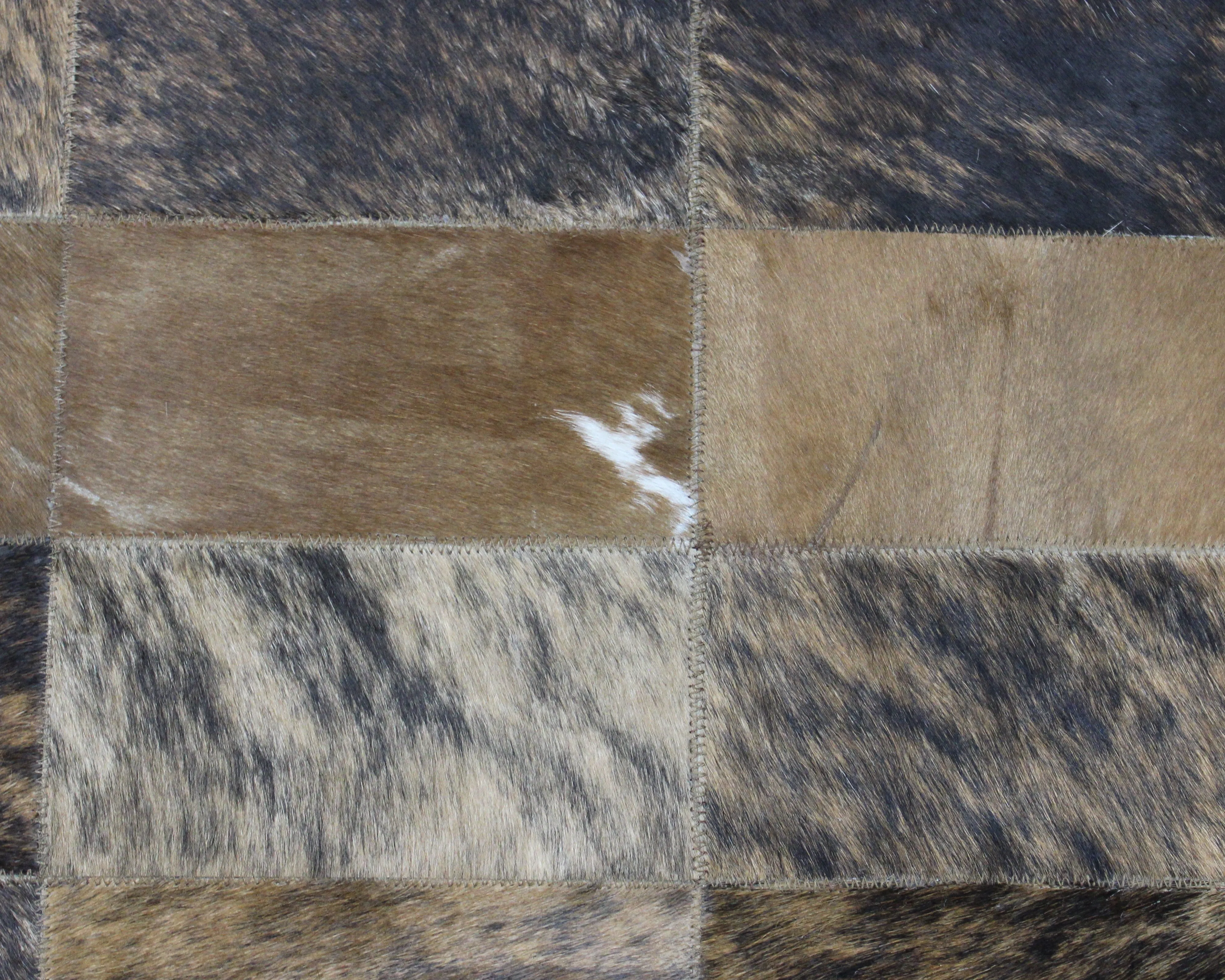 Brindle Patchwork Cowhide Rug – 58 x 32 IN | 147 x 81 CM | Premium Cowhide Patchwork Rug