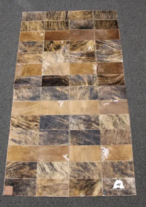 Brindle Patchwork Cowhide Rug – 58 x 32 IN | 147 x 81 CM | Premium Cowhide Patchwork Rug