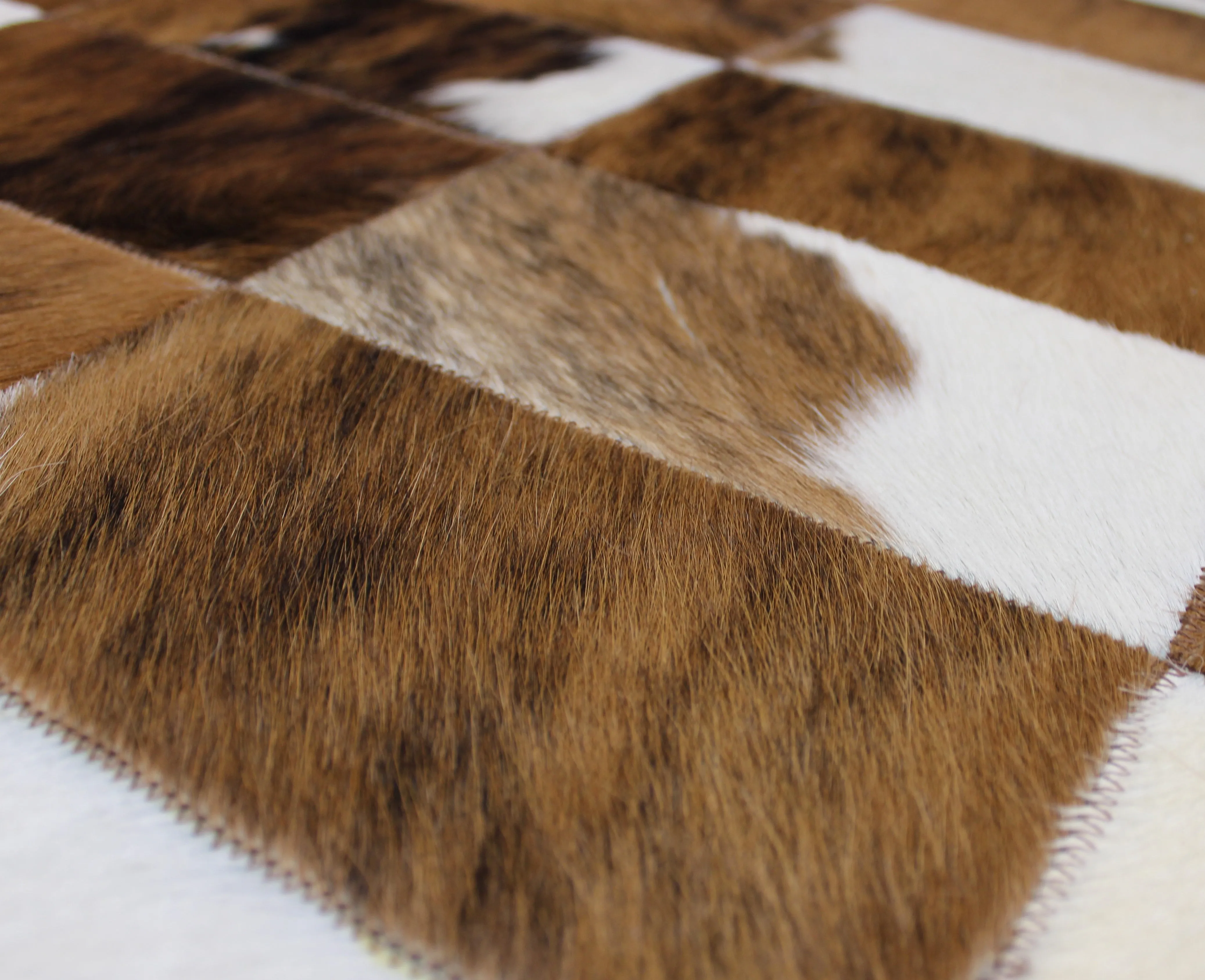 Brown Brindle  Patchwork Cowhide Rug – 4.8 ft x 3.5 ft Premium Cowhide Rug
