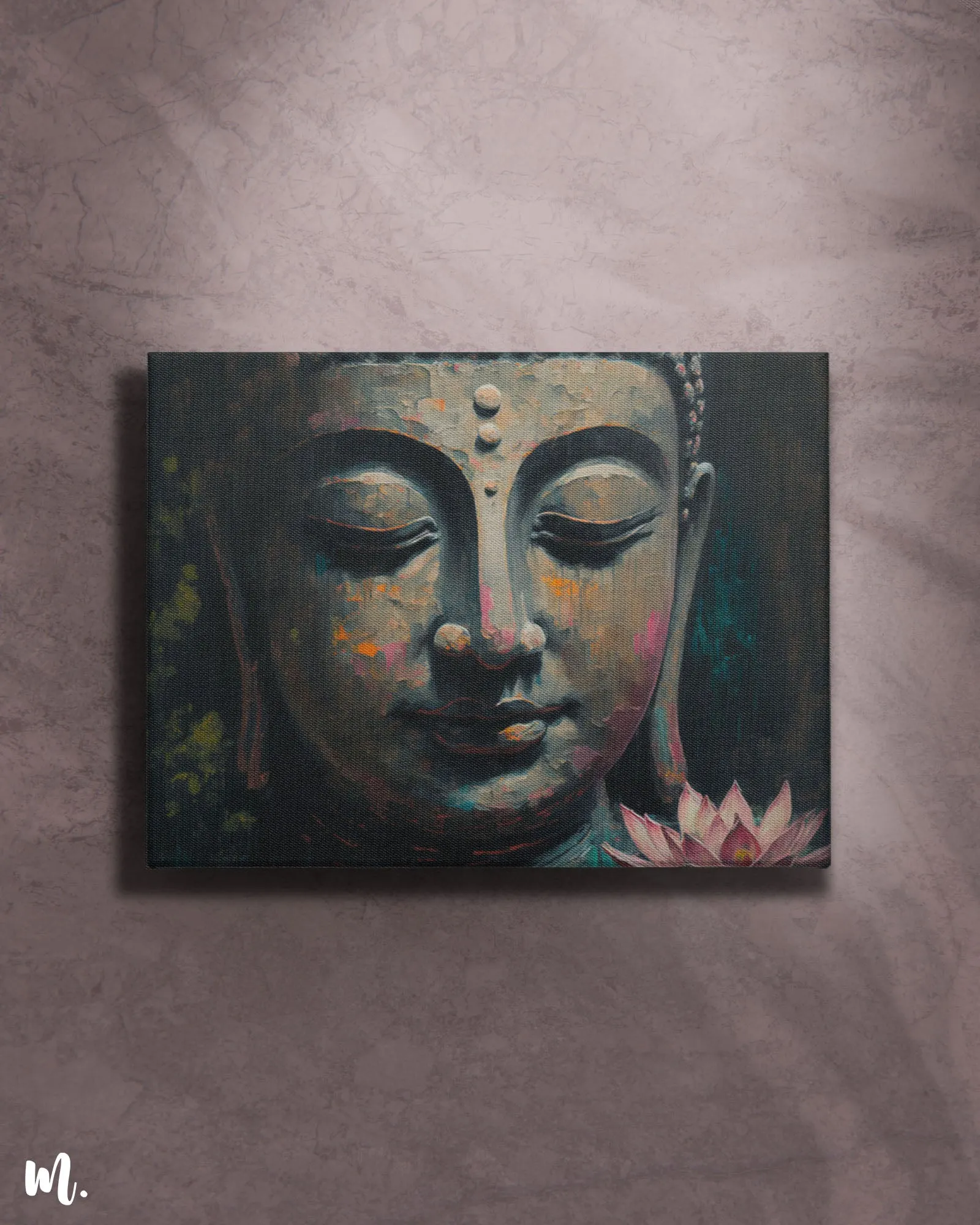 Buddha's Gentle aura meditative canvas art
