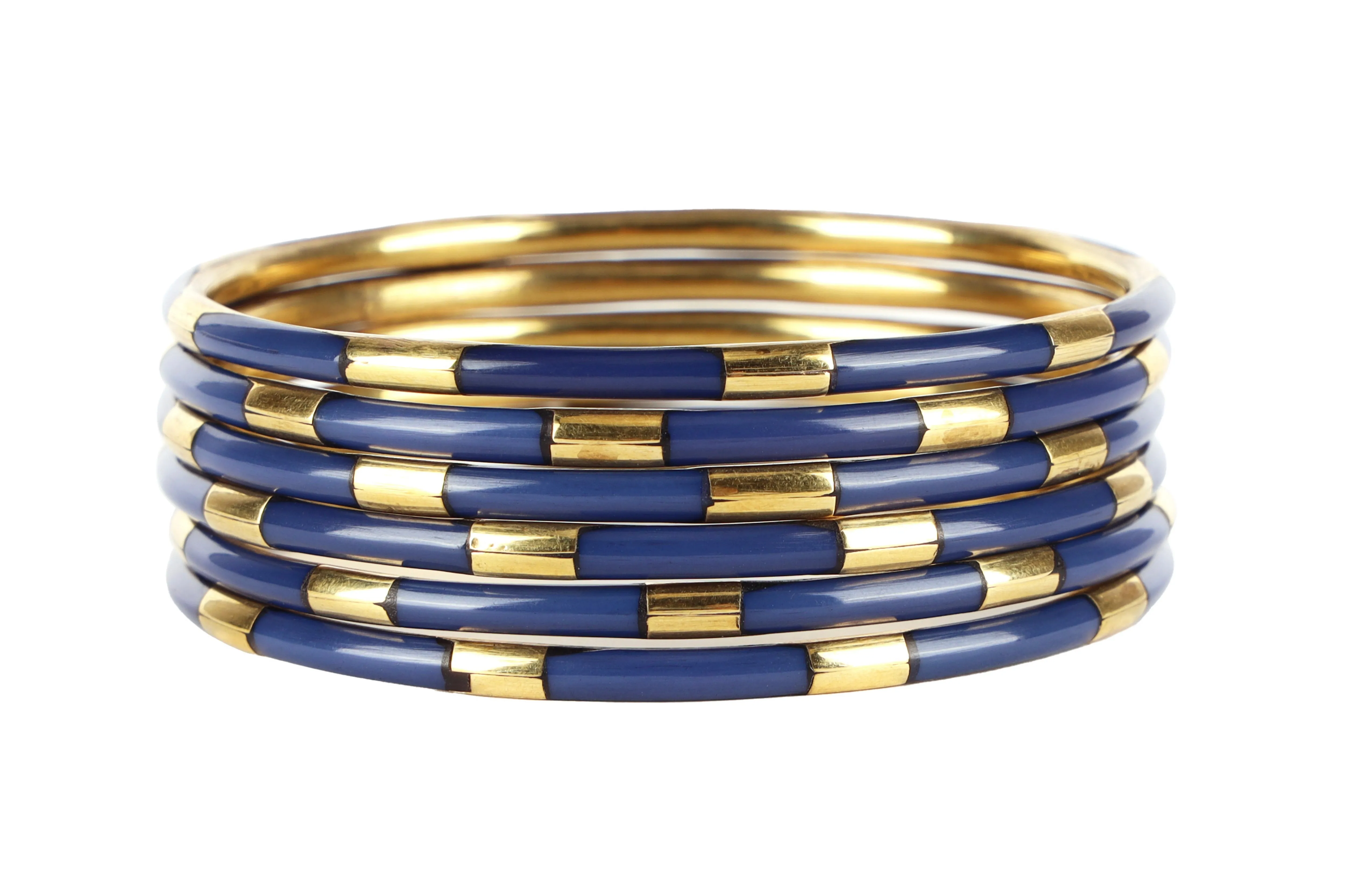 BuDhaGirl Navy Veda Bangles (Set of 6)
