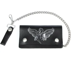 BW402-77  6" Biker Wallet - Eagle w/Girl