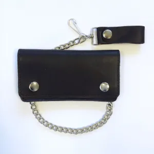 BW410-23  Oil Tanned Biker Wallet- Plain