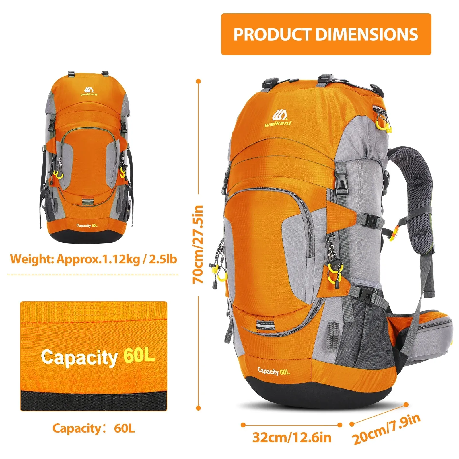 Camping Hiking Backpacks 60 5L