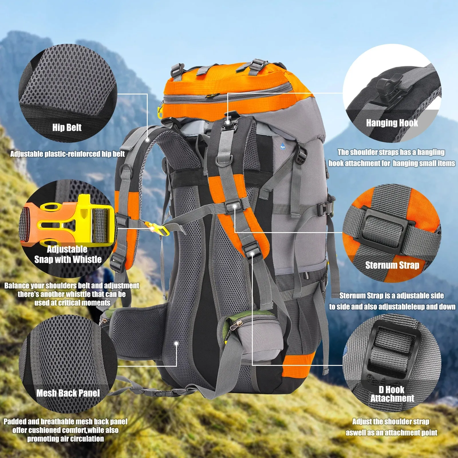 Camping Hiking Backpacks 60 5L