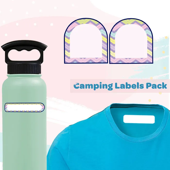 Camping Labels Value Pack | Colorful Chevron