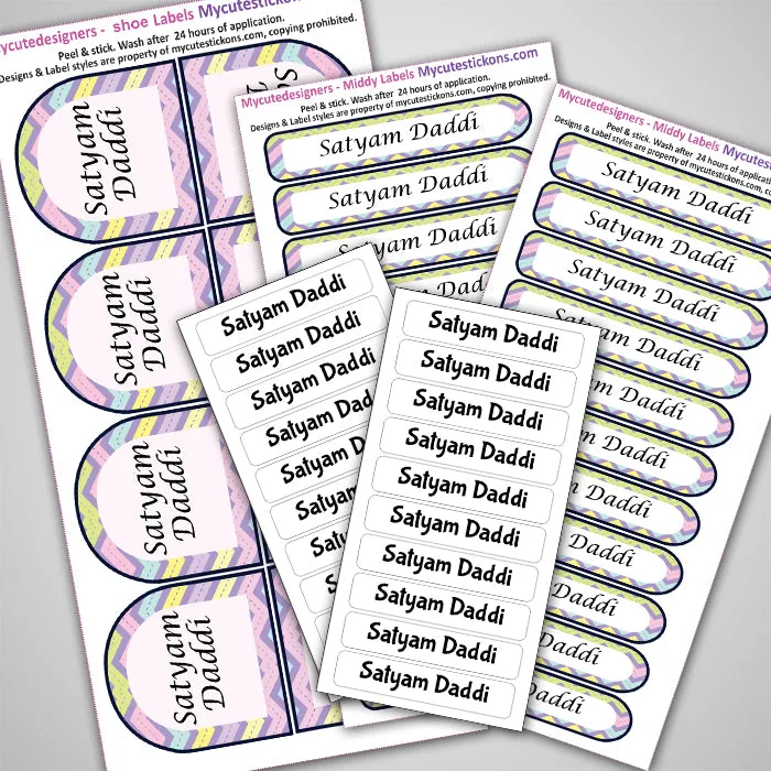 Camping Labels Value Pack | Colorful Chevron