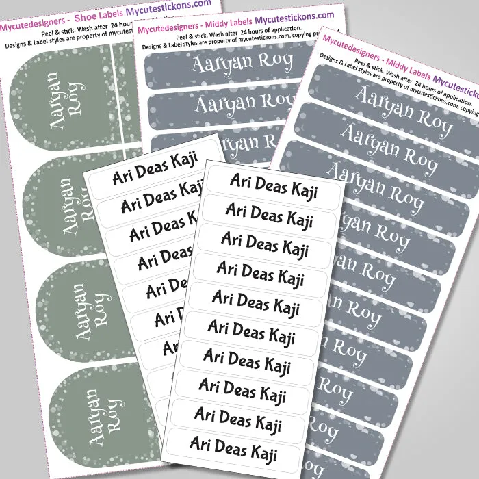 Camping Labels Value Pack | Grey Confetti