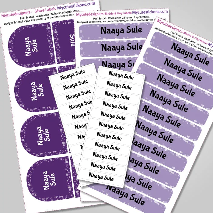 Camping Labels Value Pack | Purple Confetti
