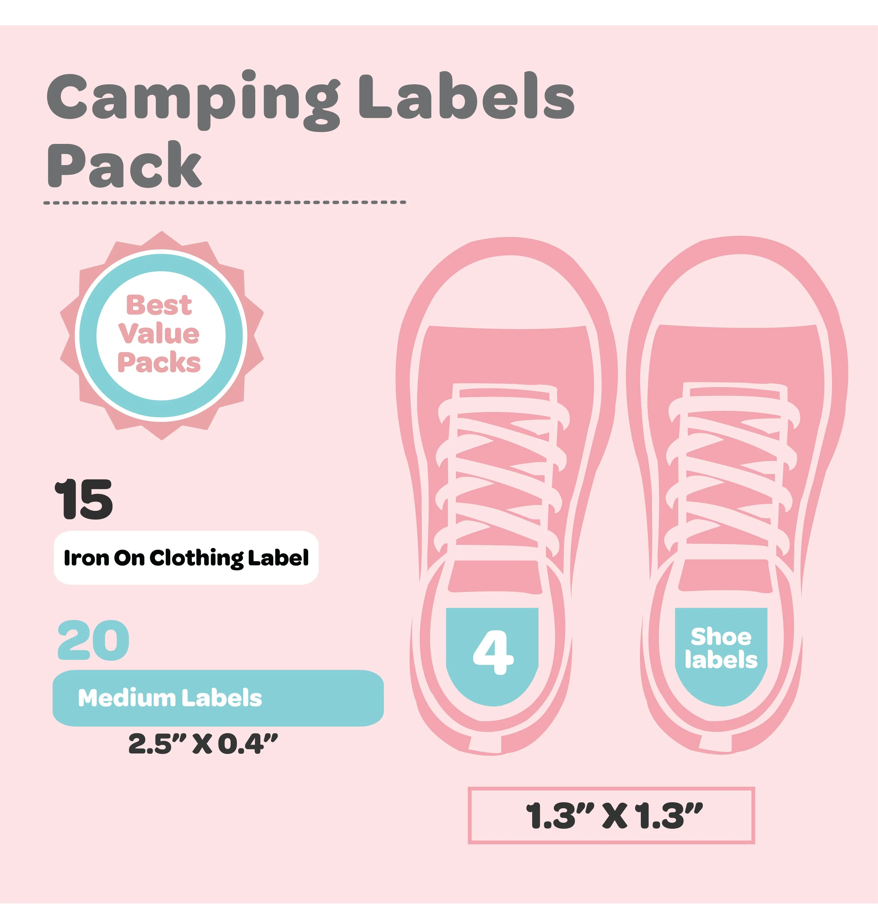 Camping Labels Value Pack | Purple Confetti