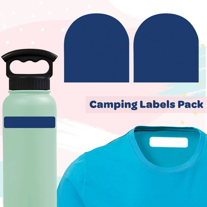 Camping Labels Value Pack | Solid Blue